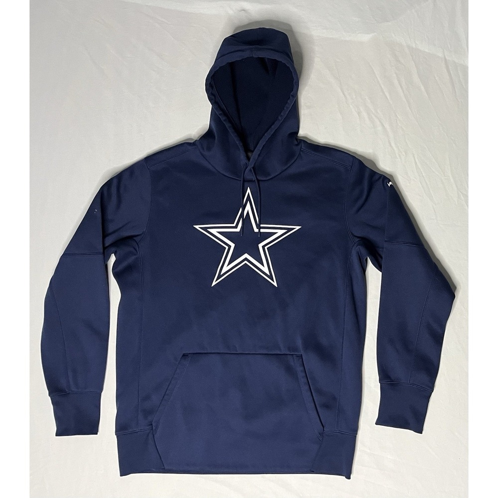 Nike Dri Fit Dallas Cowboys Pullover Hoodie Men's Size Medium Blue NFL Football
